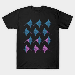 Stingray Gradient Ocean Sea Animal Art Sharks T-Shirt